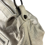 Balenciaga Grey Lambskin Day Moto Hobo Bag