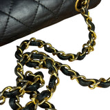 Chanel Black Quilted Half Moon Flap Bag 1990