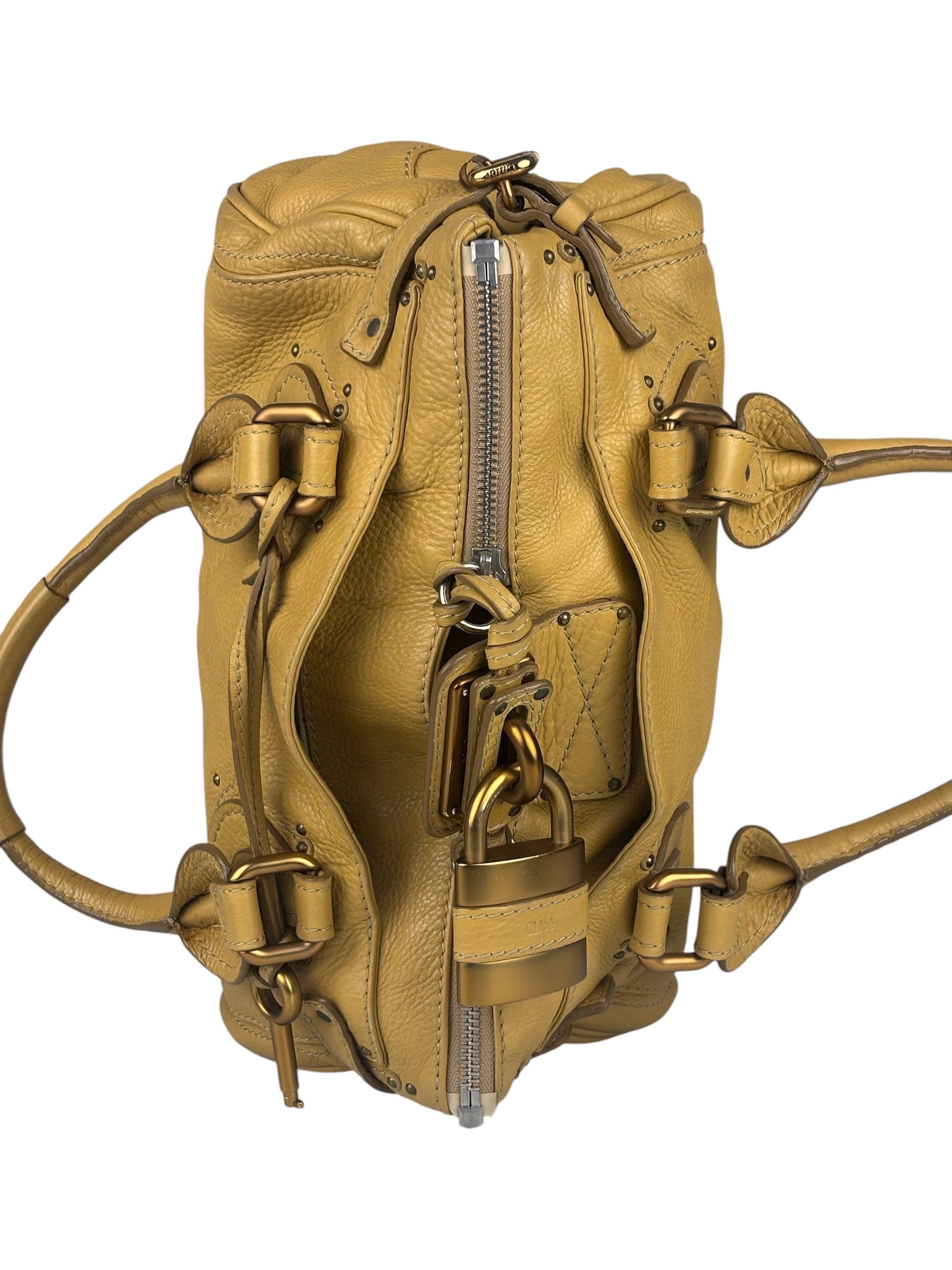 Chloe Yellow Leather Paddington Shoulder Bag