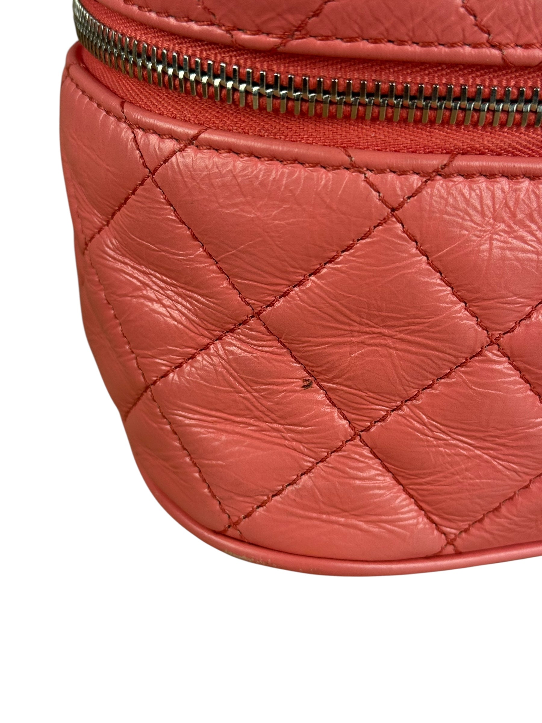 Chanel 2018 Pink Quilted PVC Vanity Zip Backpack