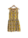Burberry Blue Label Polyester Brown Wavy Check Mid-Length Dress