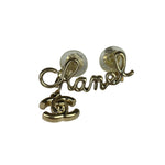 Chanel Gold Tone Cursive CC Climber Clip-On Earrings