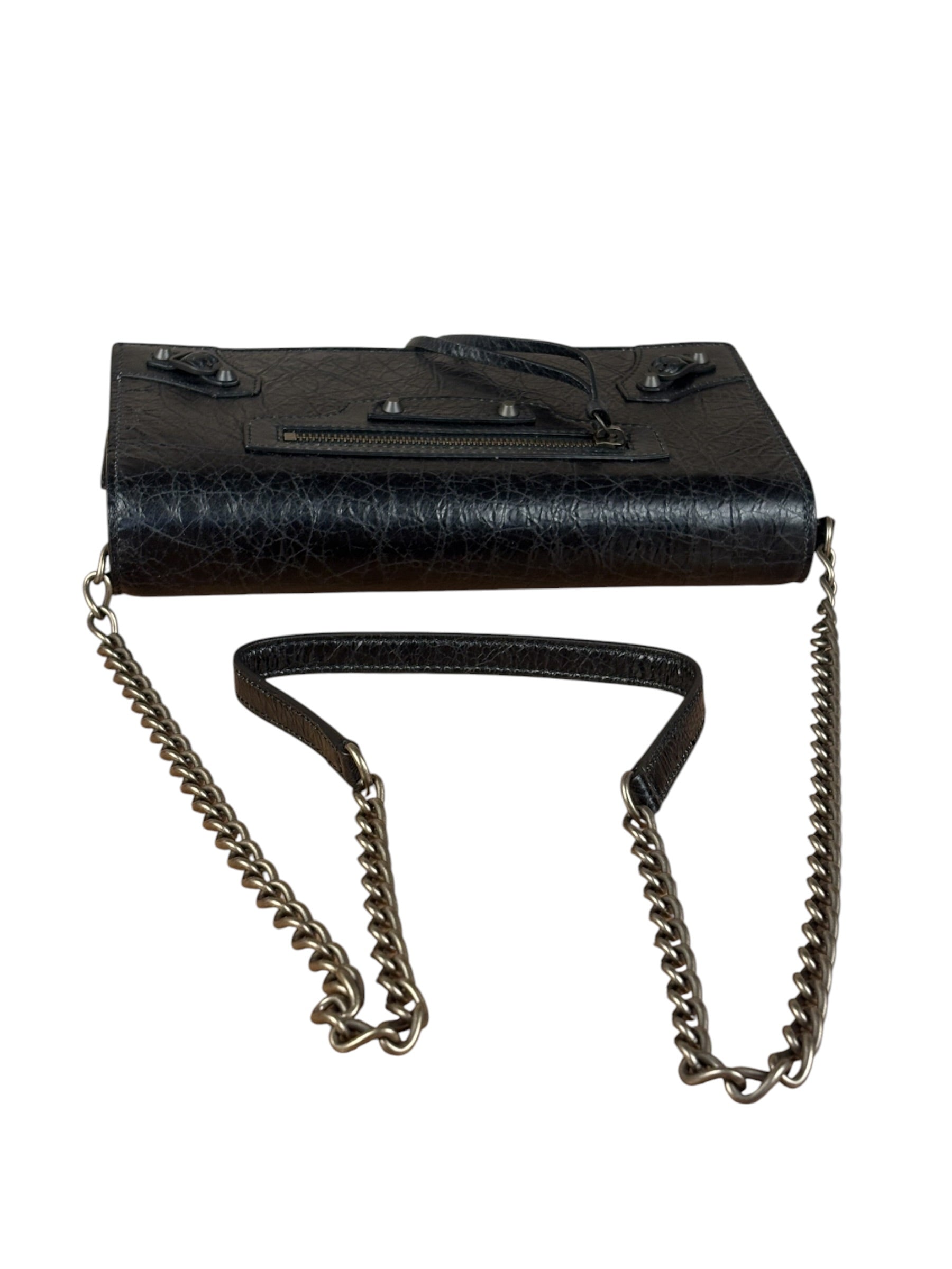 Balenciaga Black Croc Embossed Le City Clutch/Wallet