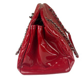 Chanel Red Patent Quilted Leather Large Just Mademoiselle Bowling Bag
