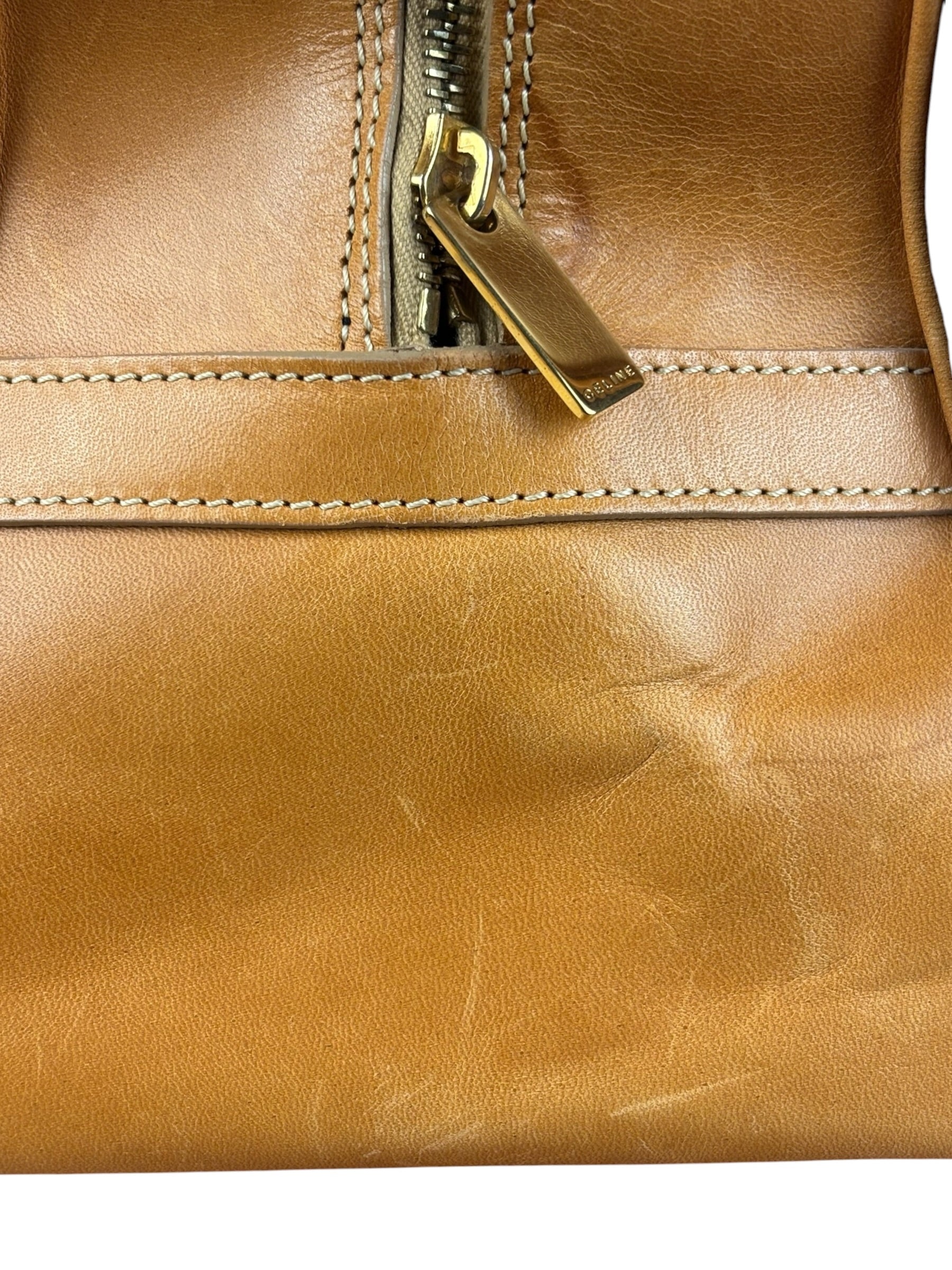 Celine Vintage Suede Macadam Leather Bowler Bag