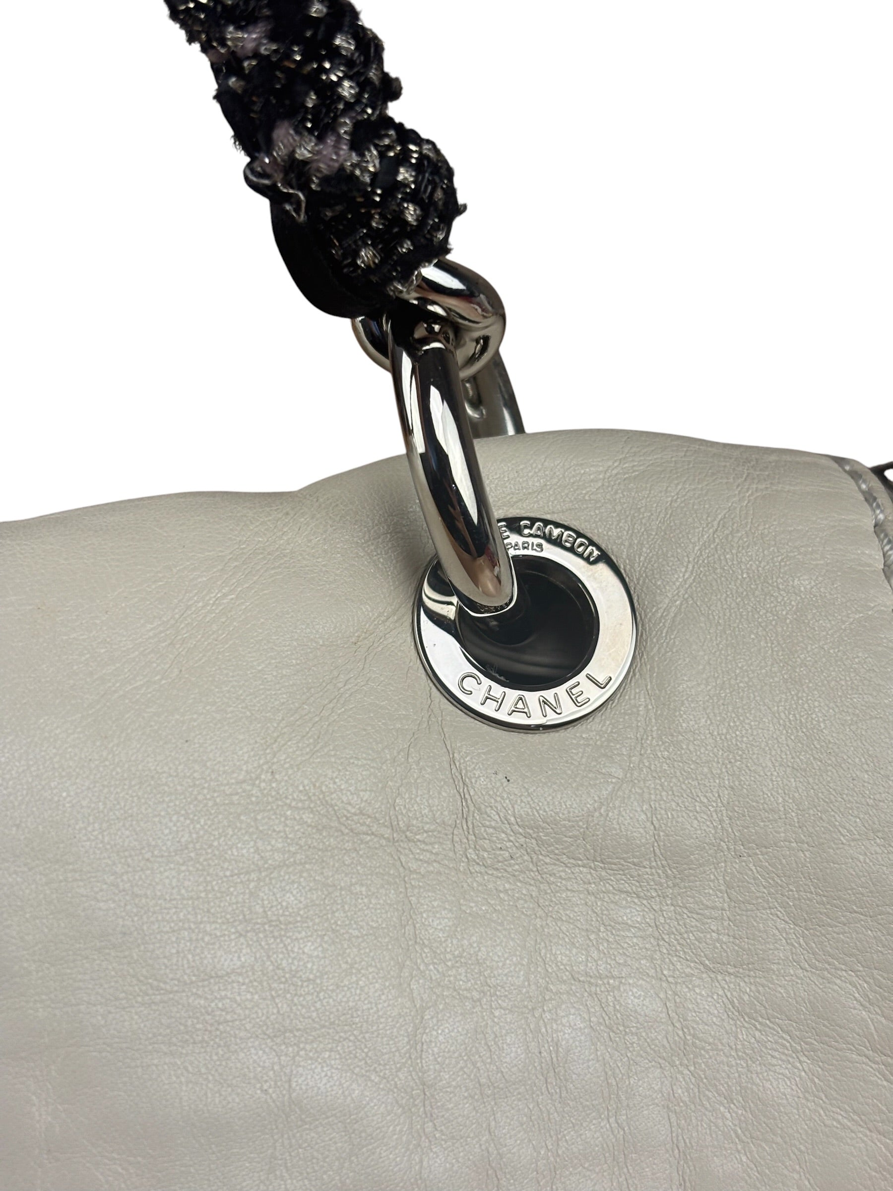 Chanel White Leather Mini Flap Shoulder Bag 1992