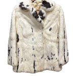 Vintage Cream/Brown Rabbit Fur Coat