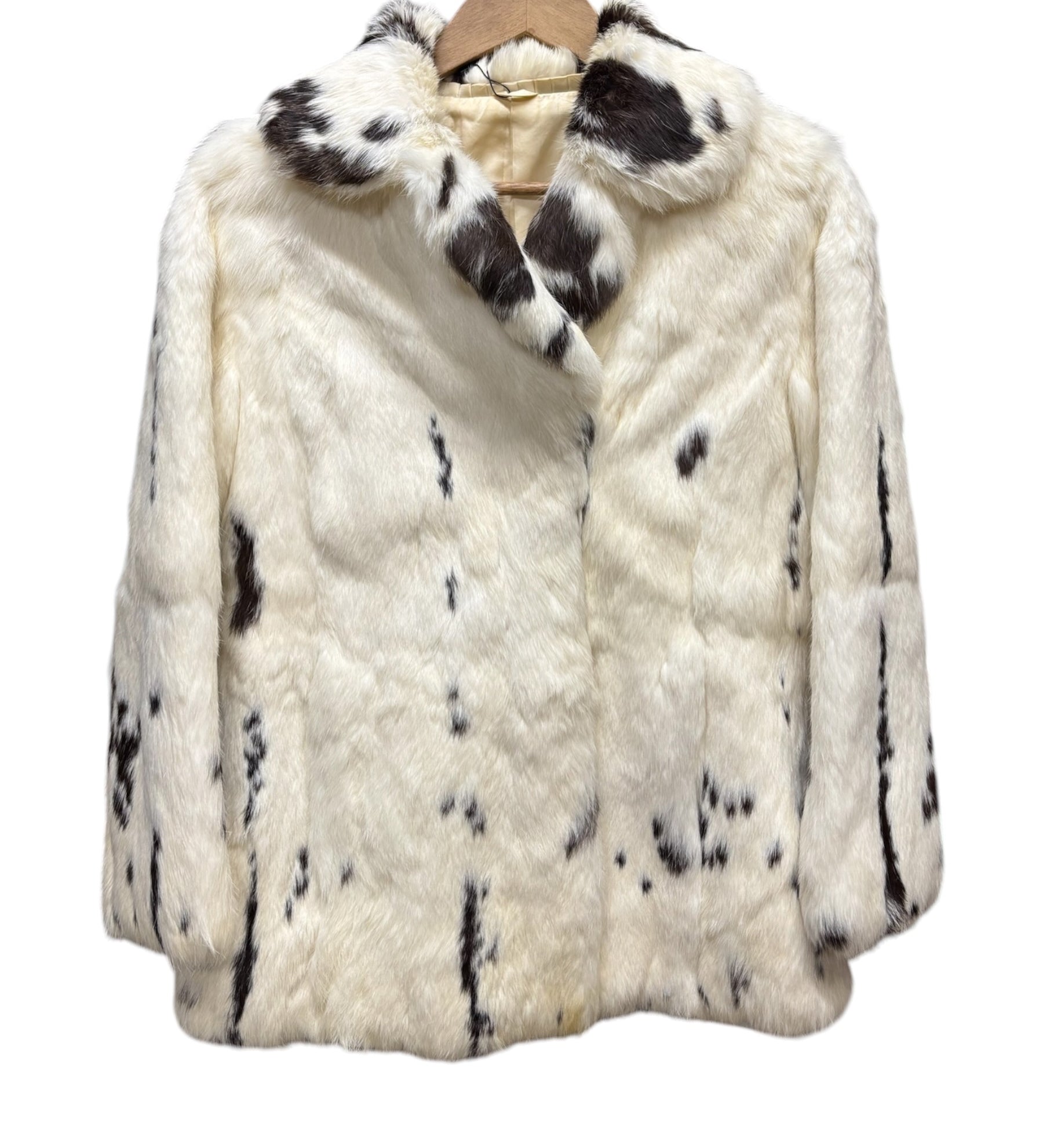 Vintage Cream/Brown Rabbit Fur Coat