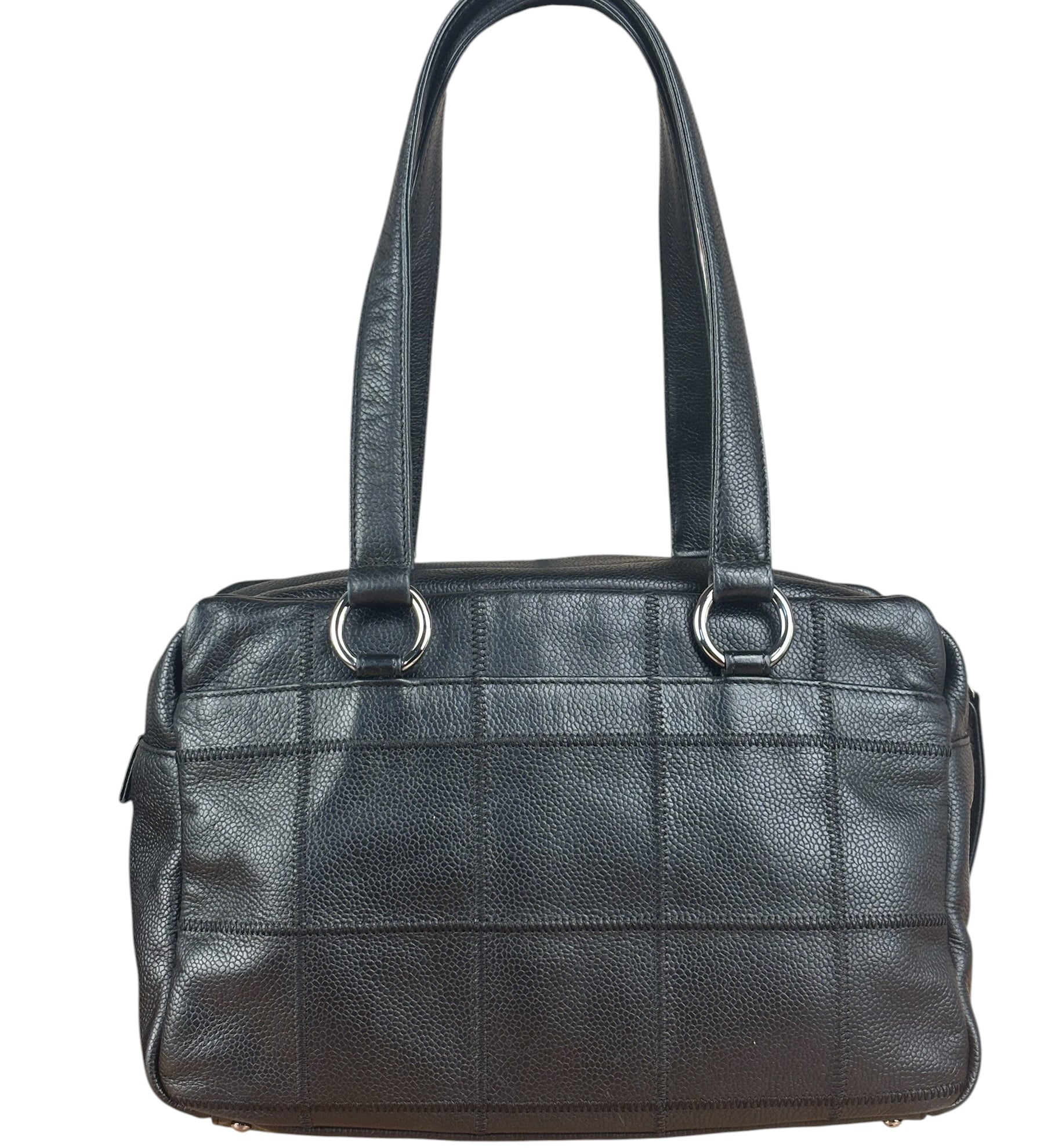 Chanel Black Leather Chocolate Bar Shoulder Bag 2004