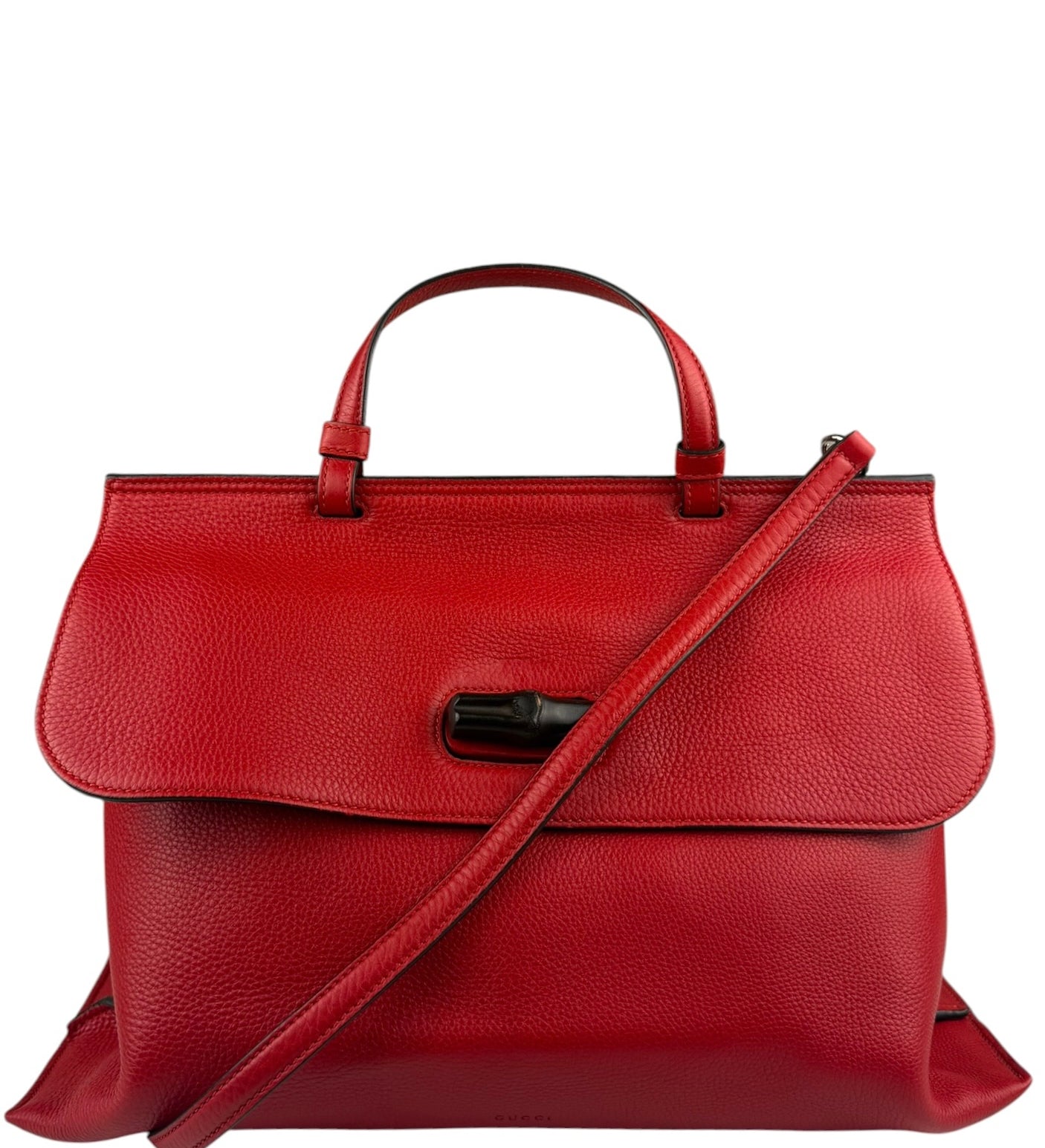 Gucci Red Bamboo Daily Leather Bag