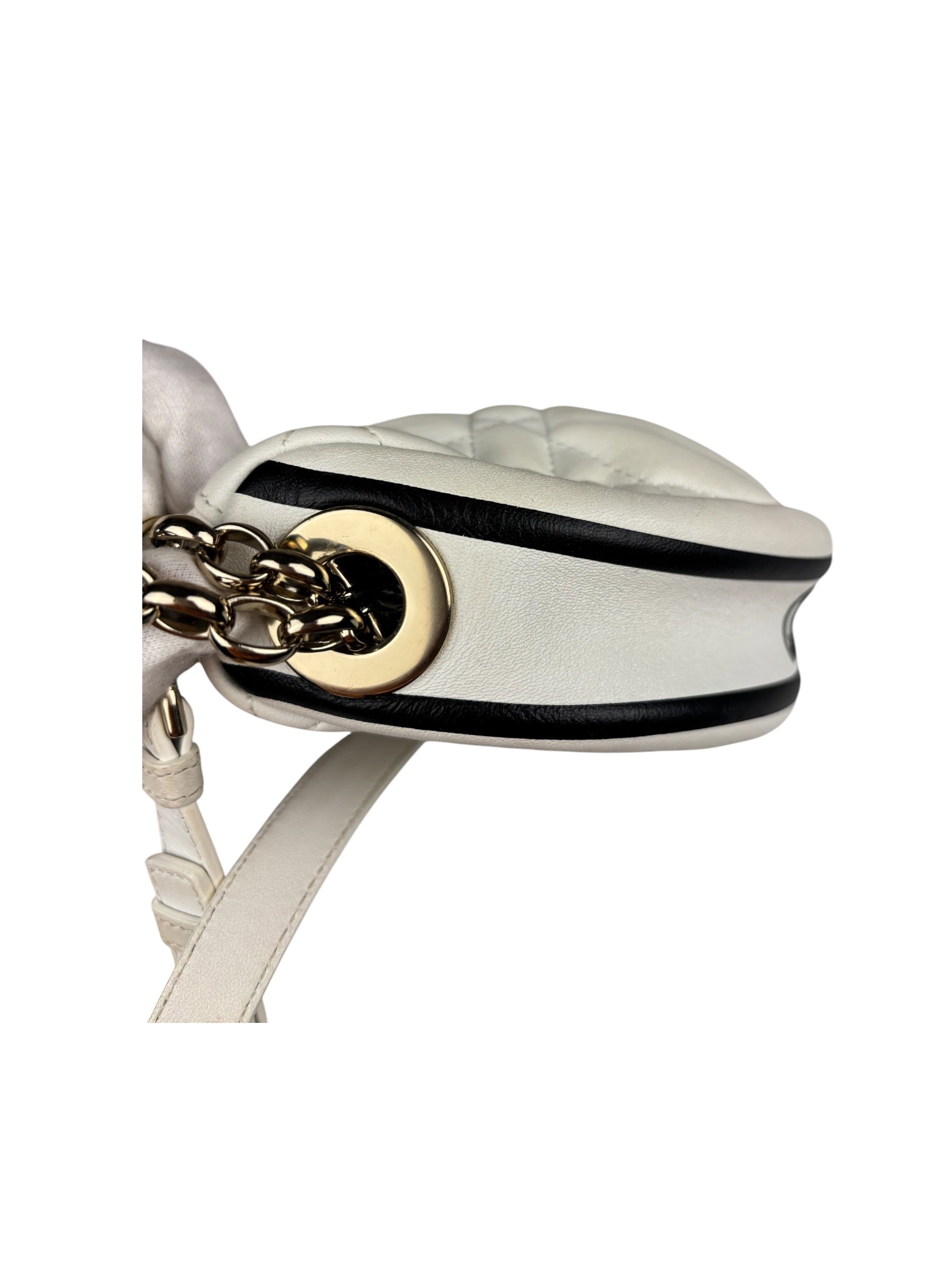 Christian Dior White Leather Micro Vibe Two-Way Bag
