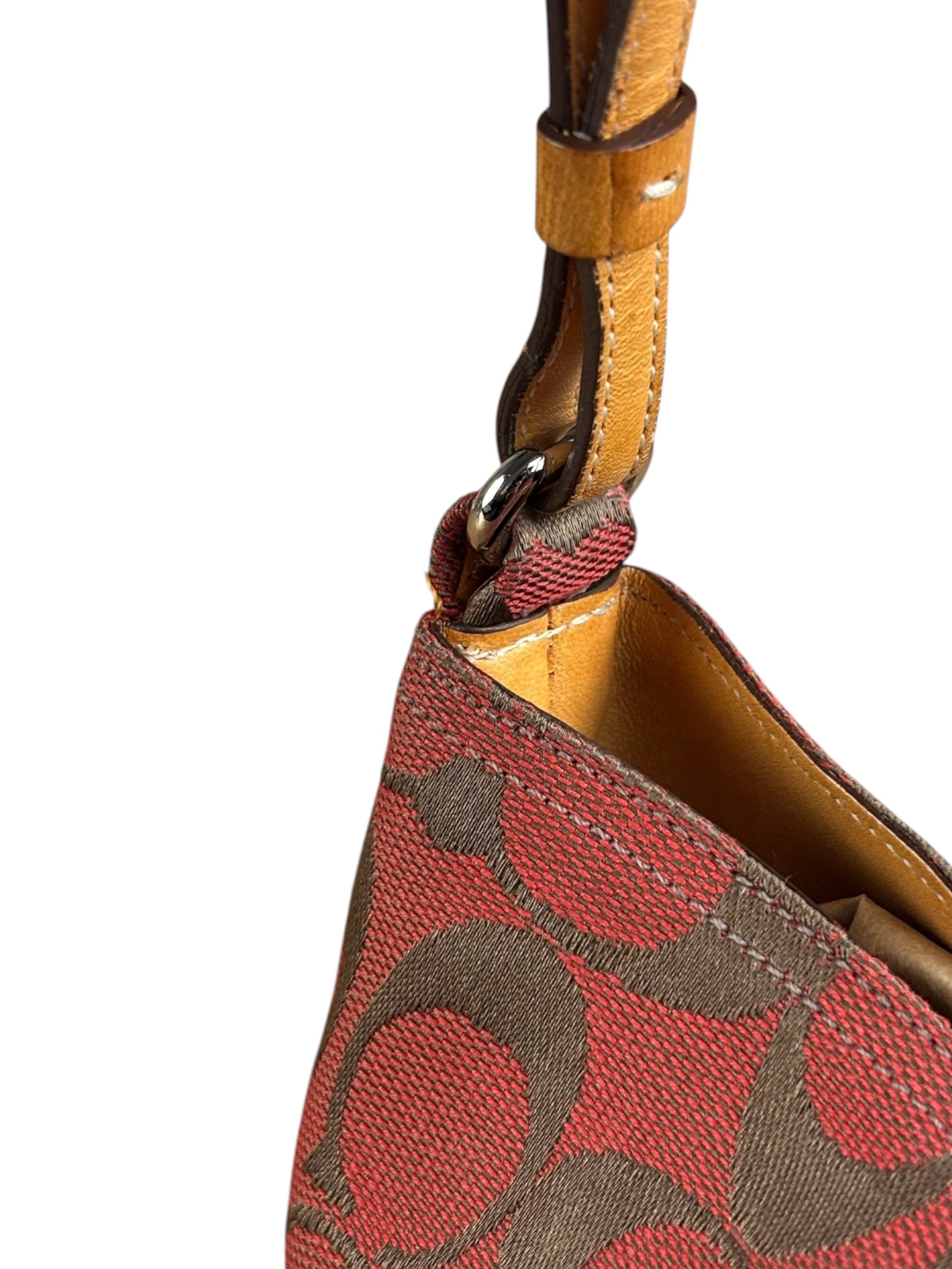 Coach Multicolor Leather Trim Signature Canvas Shoulder Bag