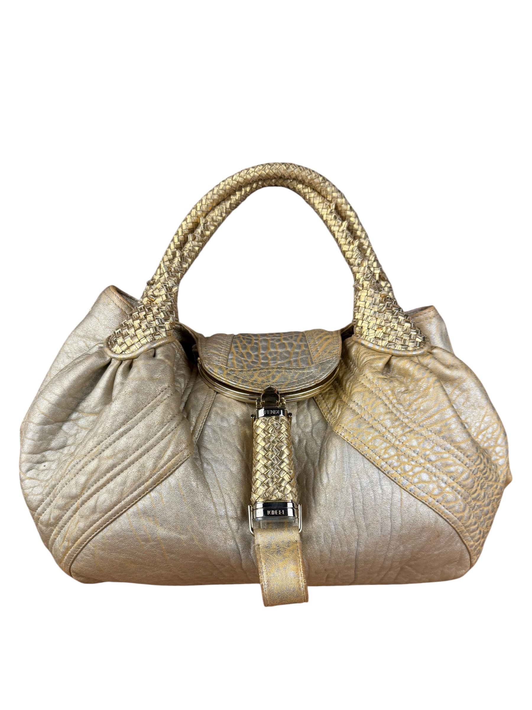 Fendi Metallic Gold Spy Shoulder Bag