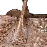 Prada Vintage Brown Leather Top Handle Bag