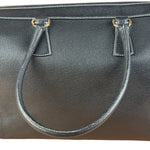 Salvatore Ferragamo Vintage Black Pebbled Leather Tote Bag