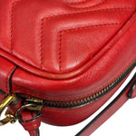 Gucci Red Leather Marmont Small Camera Bag