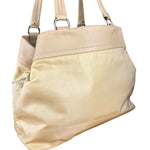 Prada Beige Nylon/Leather Shoulder Bag
