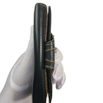 Fendi Black Patent Leather Coacted Canvas French Compact Wallet