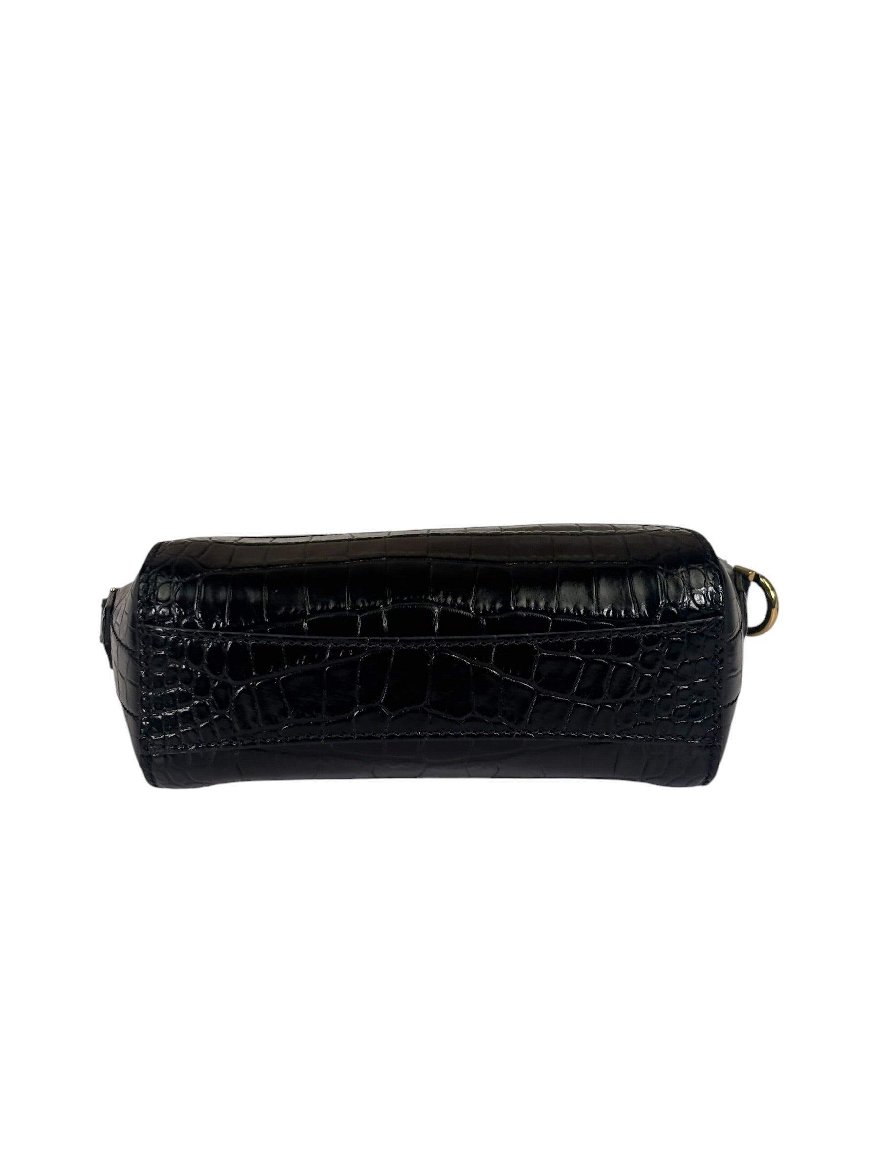 Givenchy Black Crocodile Embossed Leather Nano Antigona Crossbody Bag