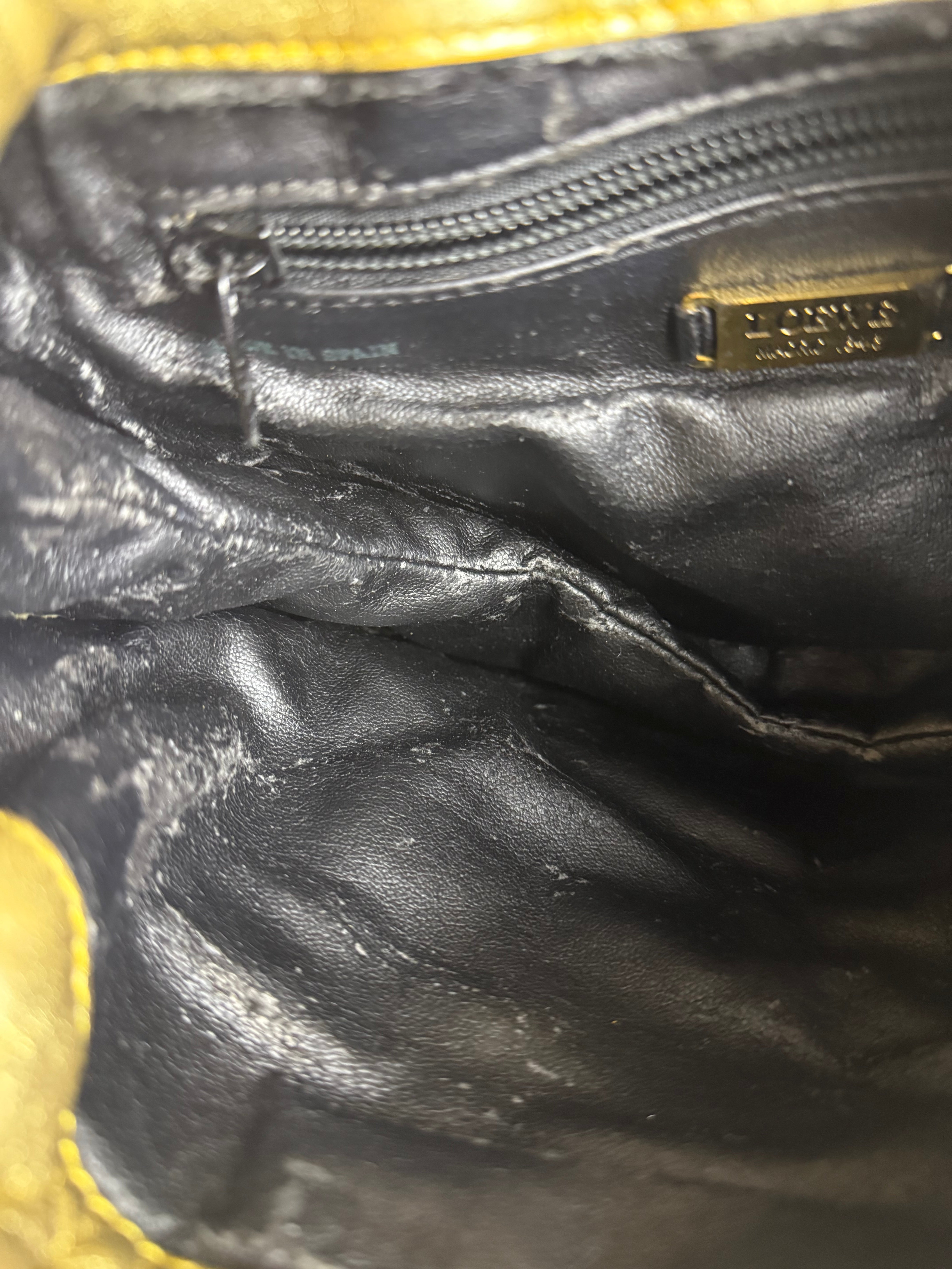 Loewe Gold Leather Anagram Shoulder Bag