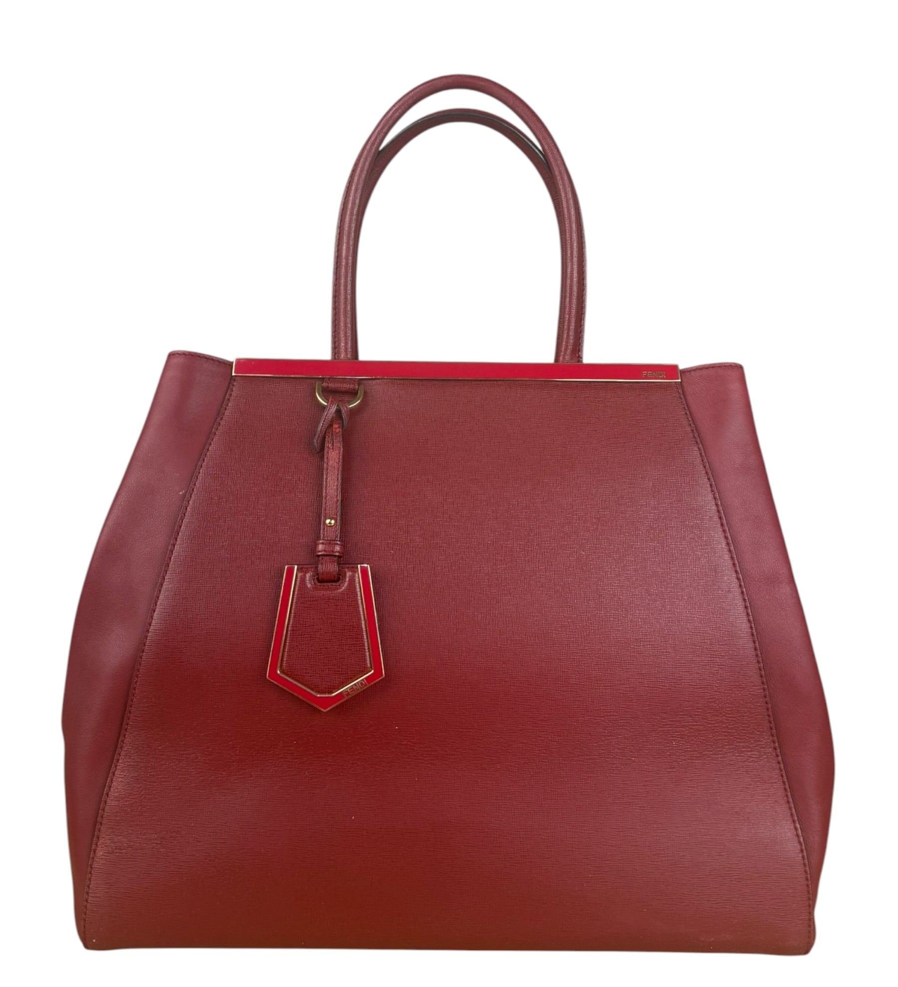 Fendi Red Leather 2Jours Handbag (Deterioration)