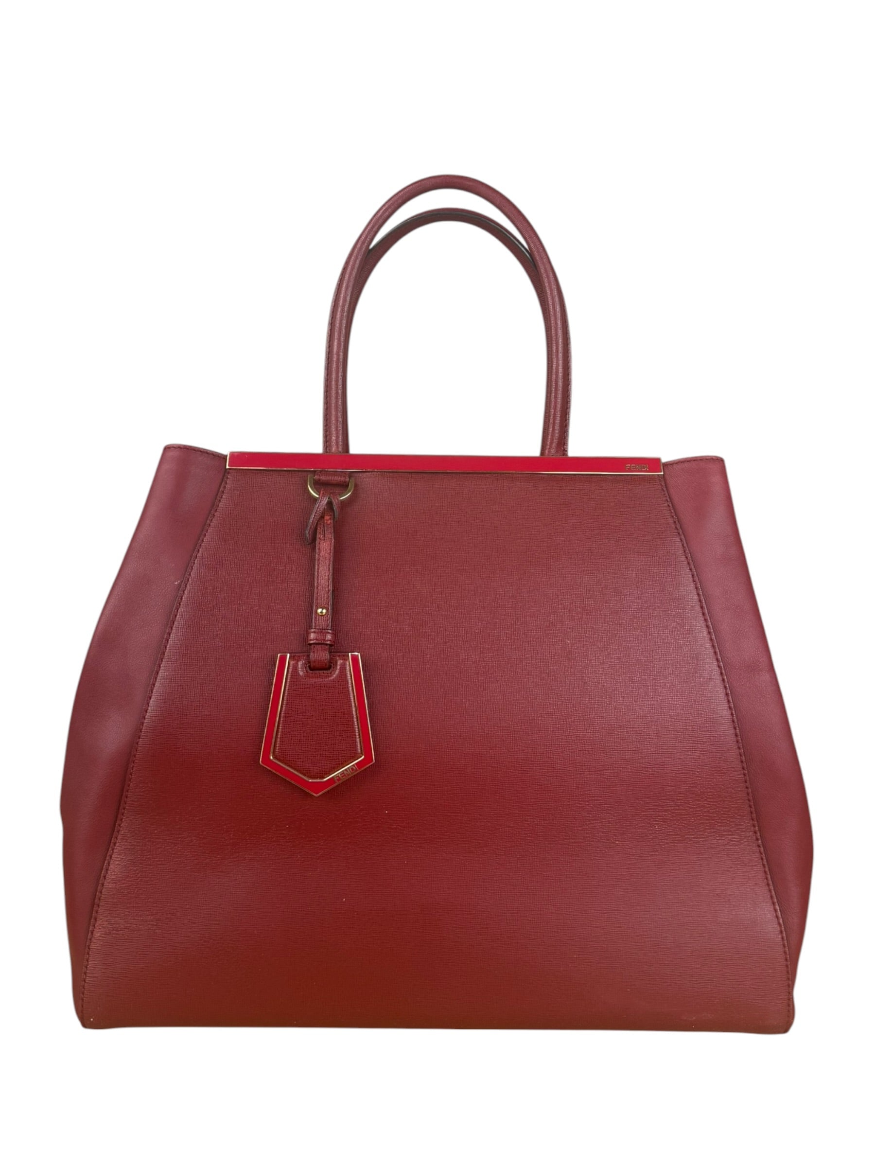 Fendi Red Leather 2Jours Handbag (Deterioration)