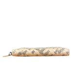 Bottega Veneta Pink Intreccio Snake Leather Long Wallet