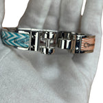 Hermes Palladium Plated Charniere Enamel Bangle PM