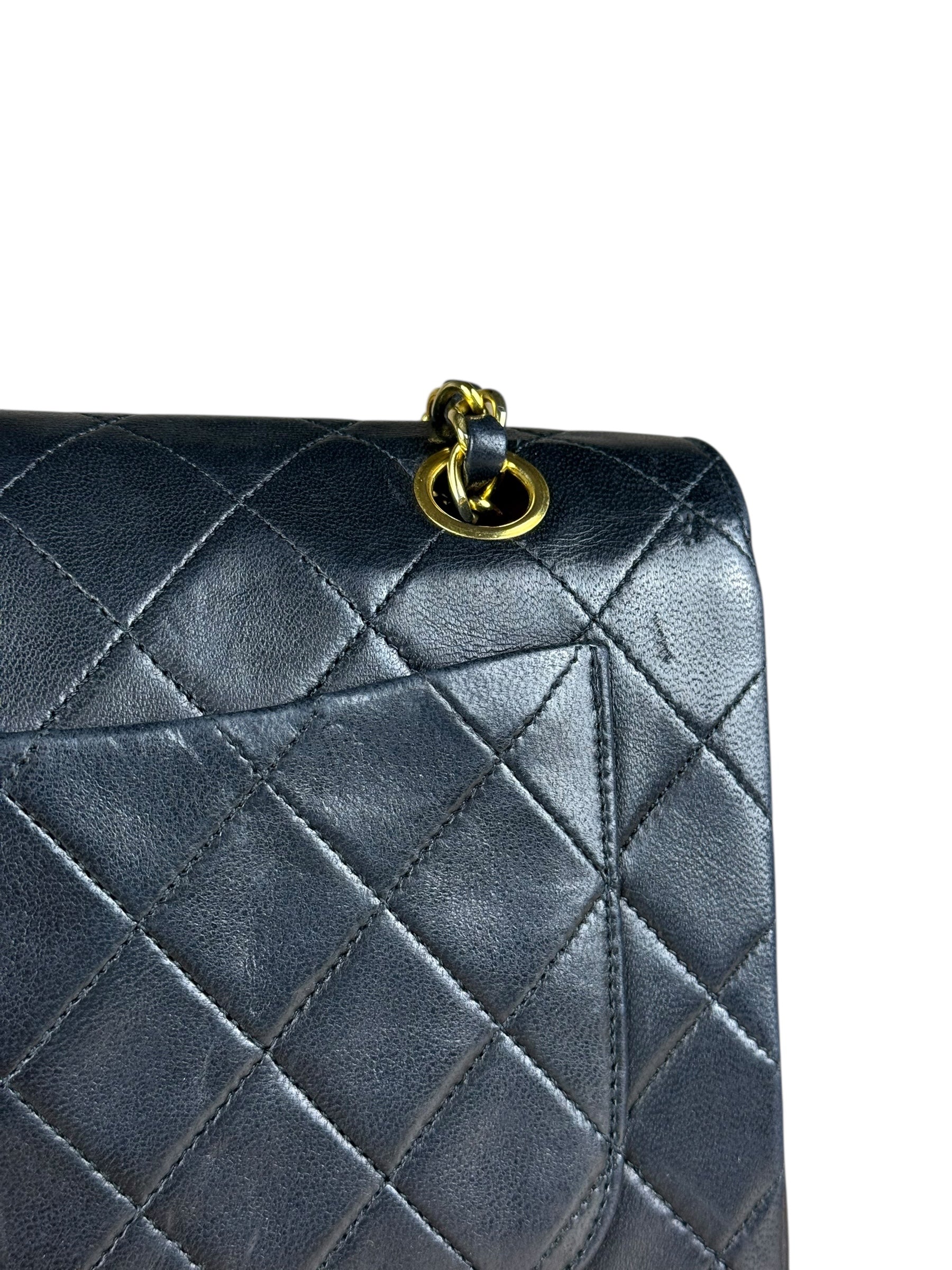 Chanel Black Quilted Single Flap Bag 1988