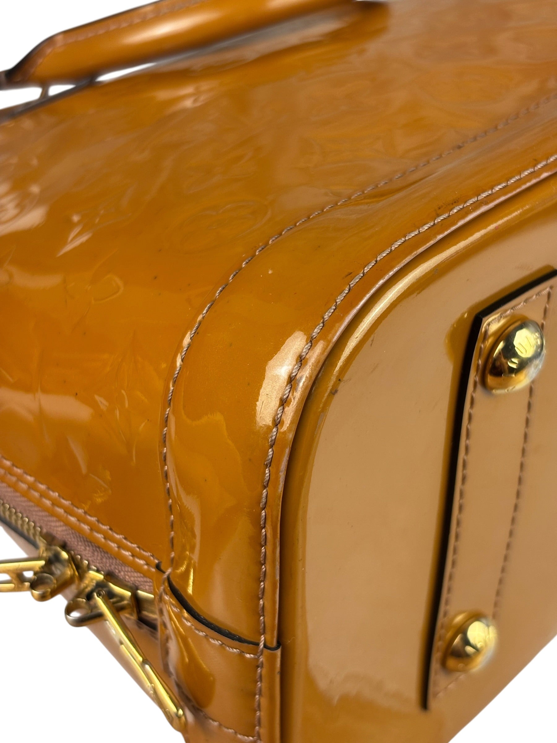 Louis Vuitton Vintage Monogram Vernis Alma MM Handbag Orange