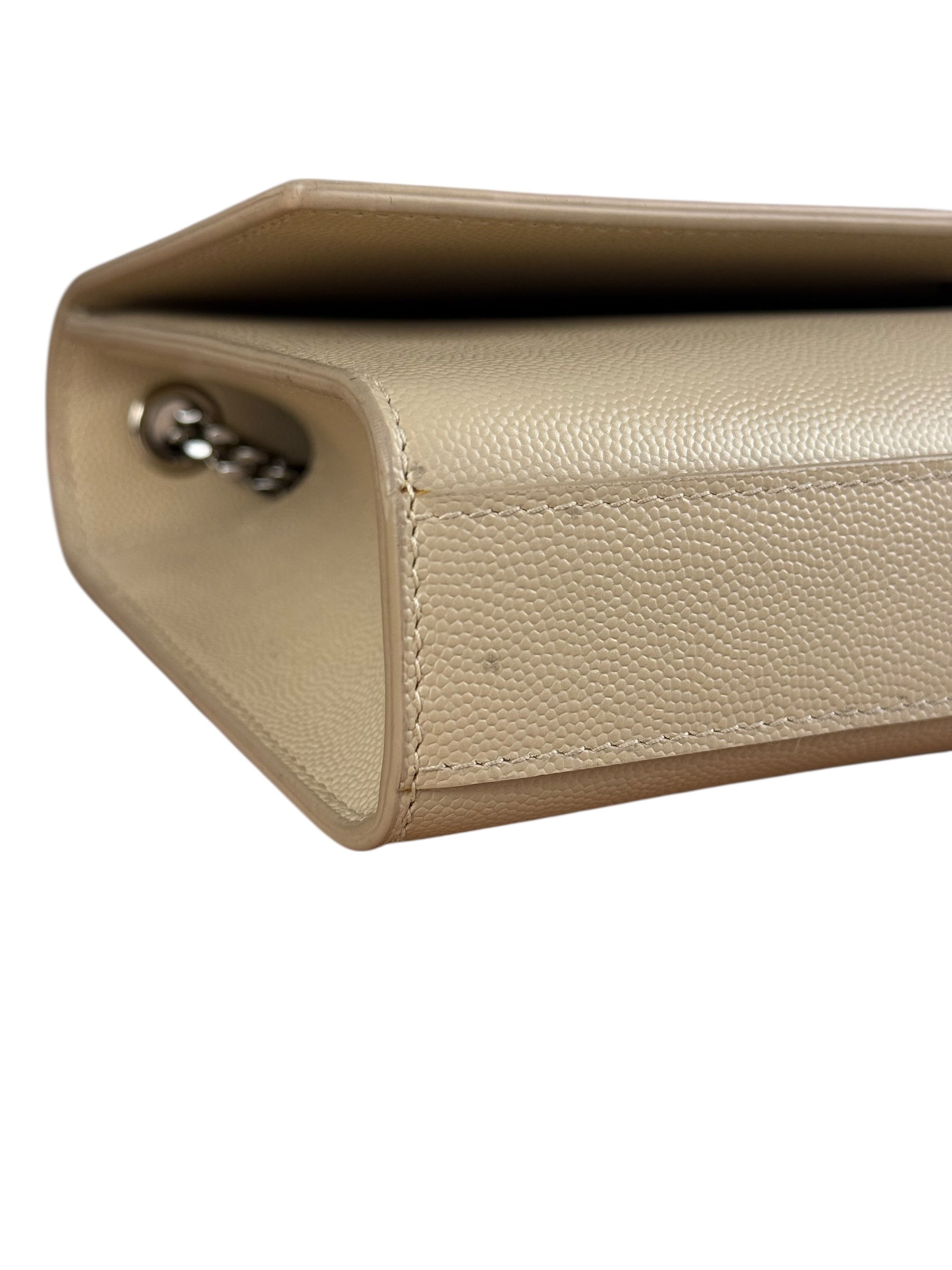 Saint Laurent Kate Grain De Poudre Chain Bag Beige