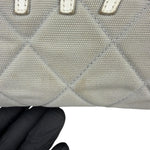 Chanel Vintage Grey Quilted Woven Sports Line Canvas Bowler Bag  2001