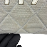 Chanel Vintage Grey Quilted Woven Sports Line Canvas Bowler Bag  2001