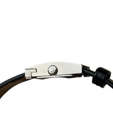 Dior Silver Dial Black Leather Strap D78-100