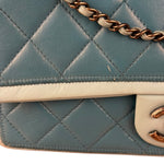 Chanel CC Two-Toned Blue Leather Flap Bag 2014