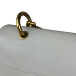 Gucci White Leather Queen Margaret Bee Embellished Shoulder Bag