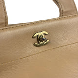 Chanel Turnlock CC Tan Leather Tote 2002