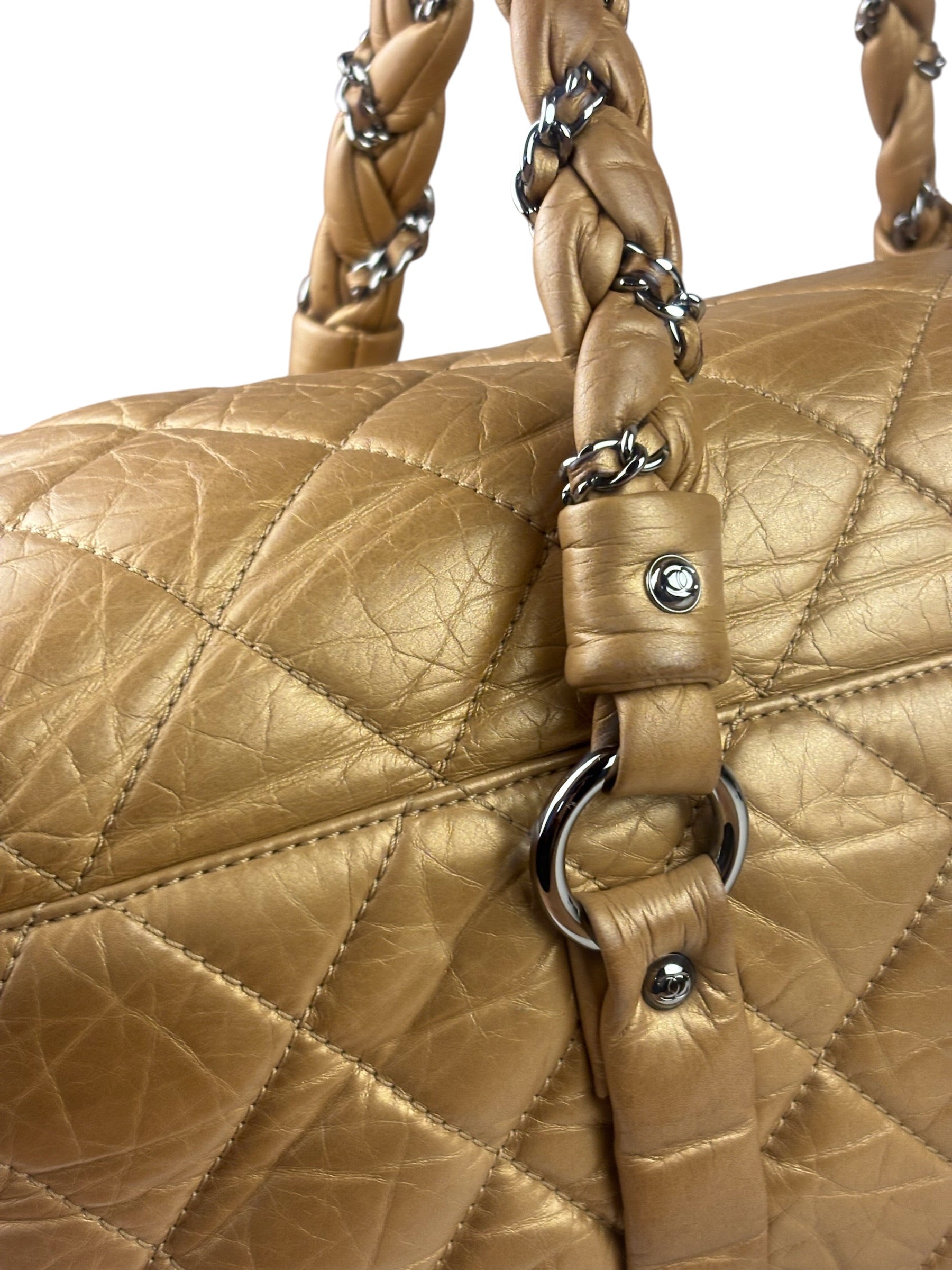 Chanel Gold Quilted Lambskin Lady Braid Flap Bag 2005