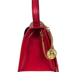 Versace Vintage Red Leather Top Handle Bag