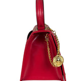 Versace Vintage Red Leather Top Handle Bag