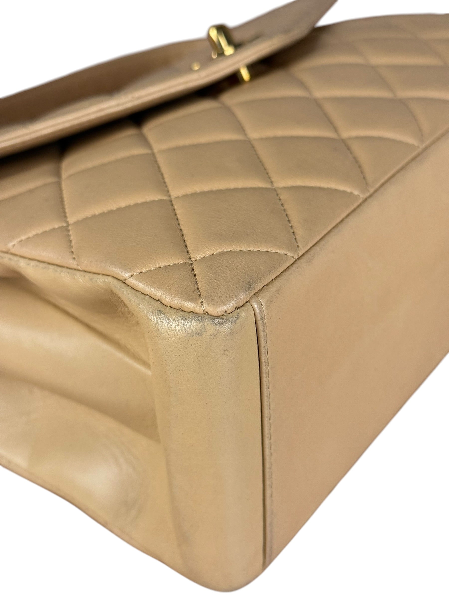 Chanel M Beige Lambskin Envelope Flap 1997