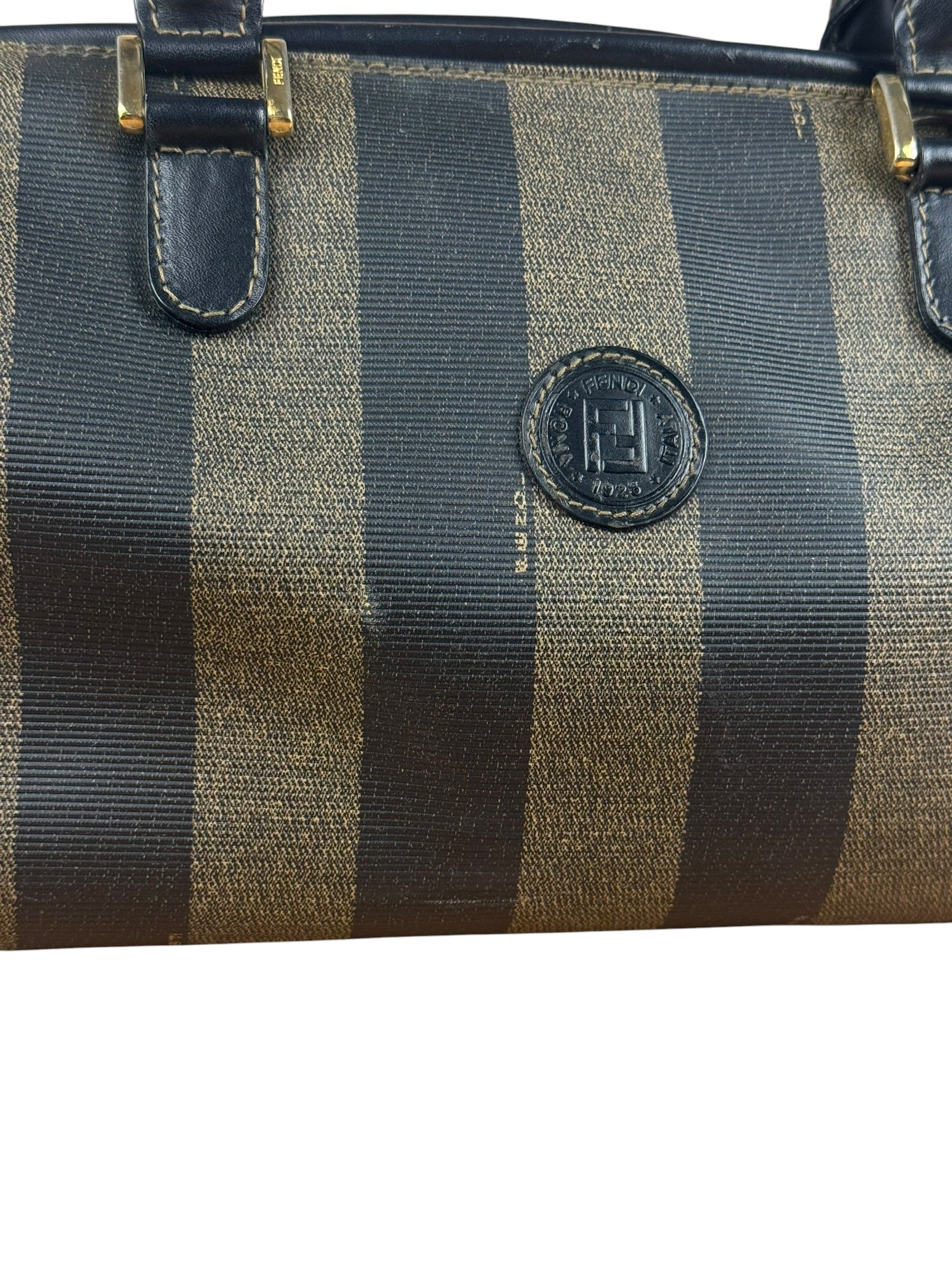 Fendi Vintage Pequin Stripped Mini Boston Bag