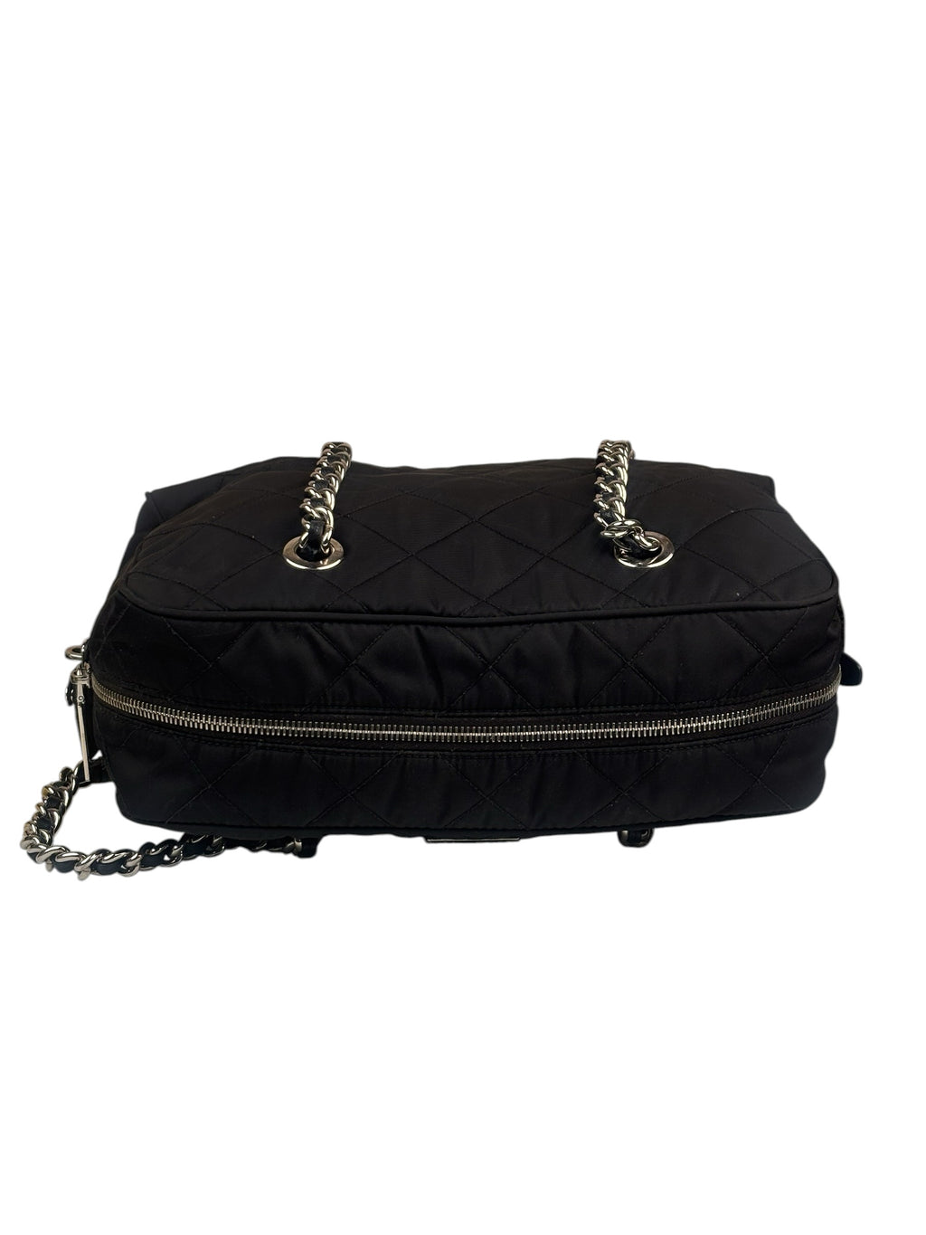 Prada Black Quilted Tessuto Nylon/Leather Trim Large Camera Bag