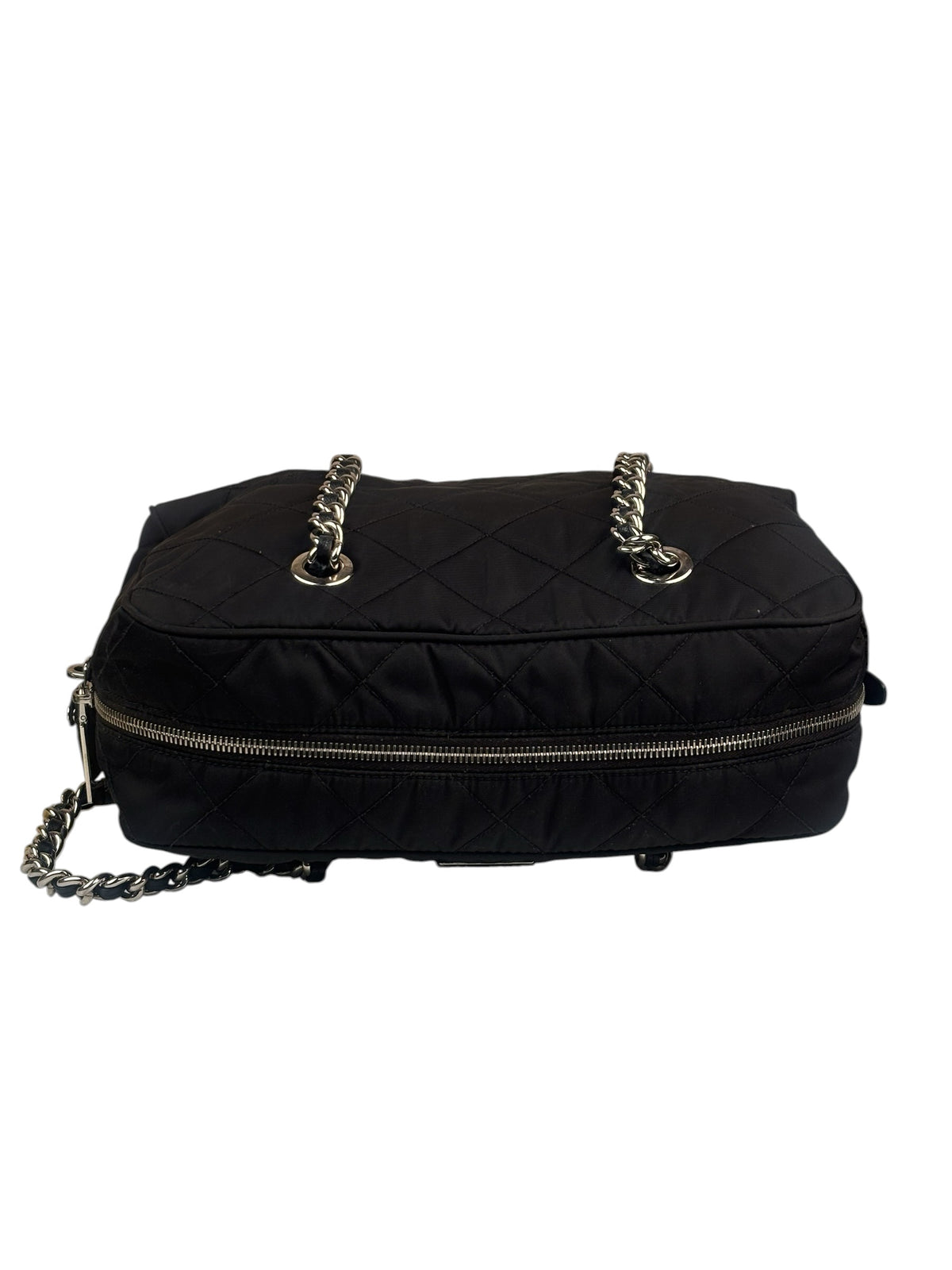 Prada Black Quilted Tessuto Nylon/Leather Trim Large Camera Bag
