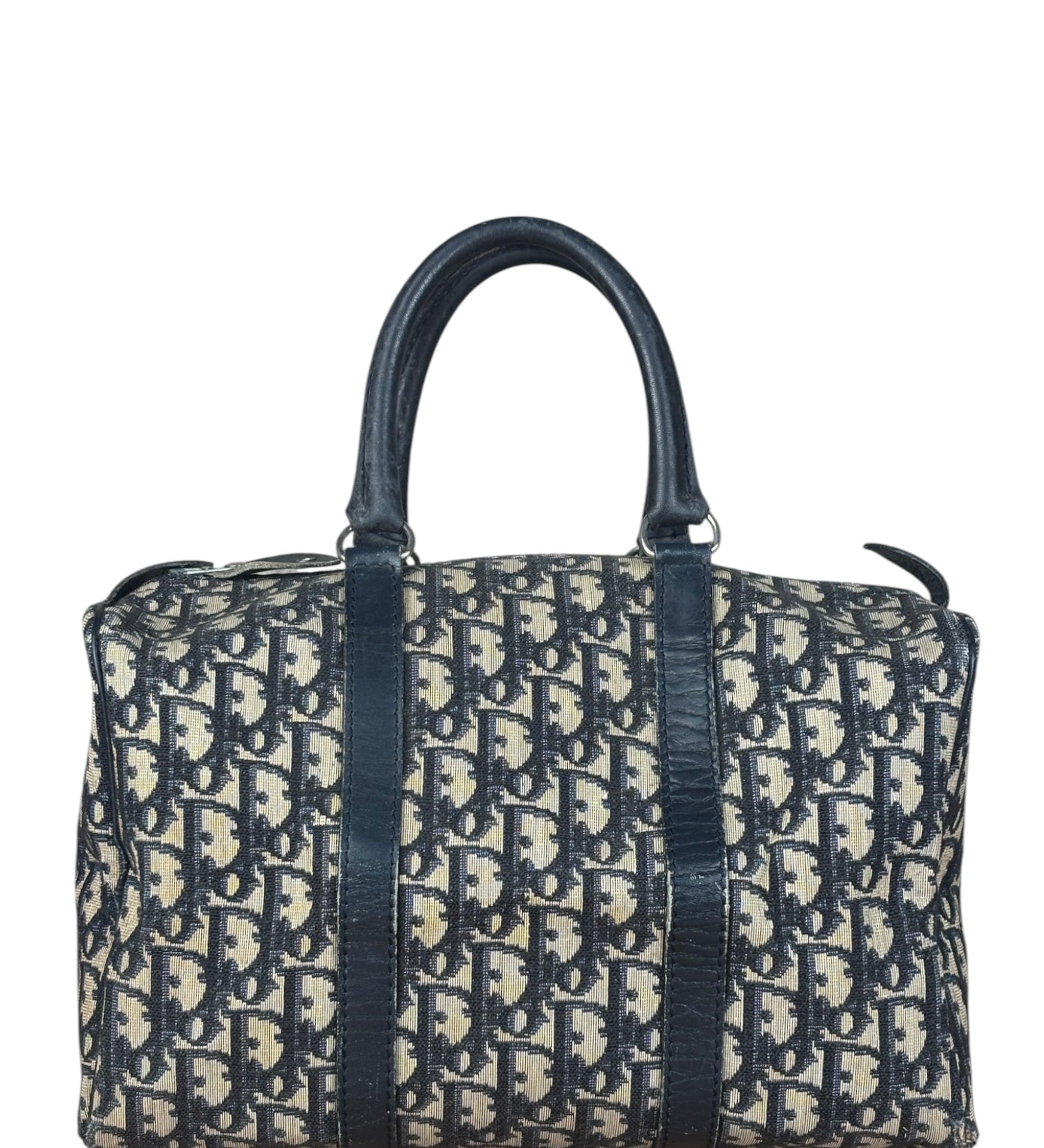 Christian Dior Vintage Navy Trotter Boston Bag
