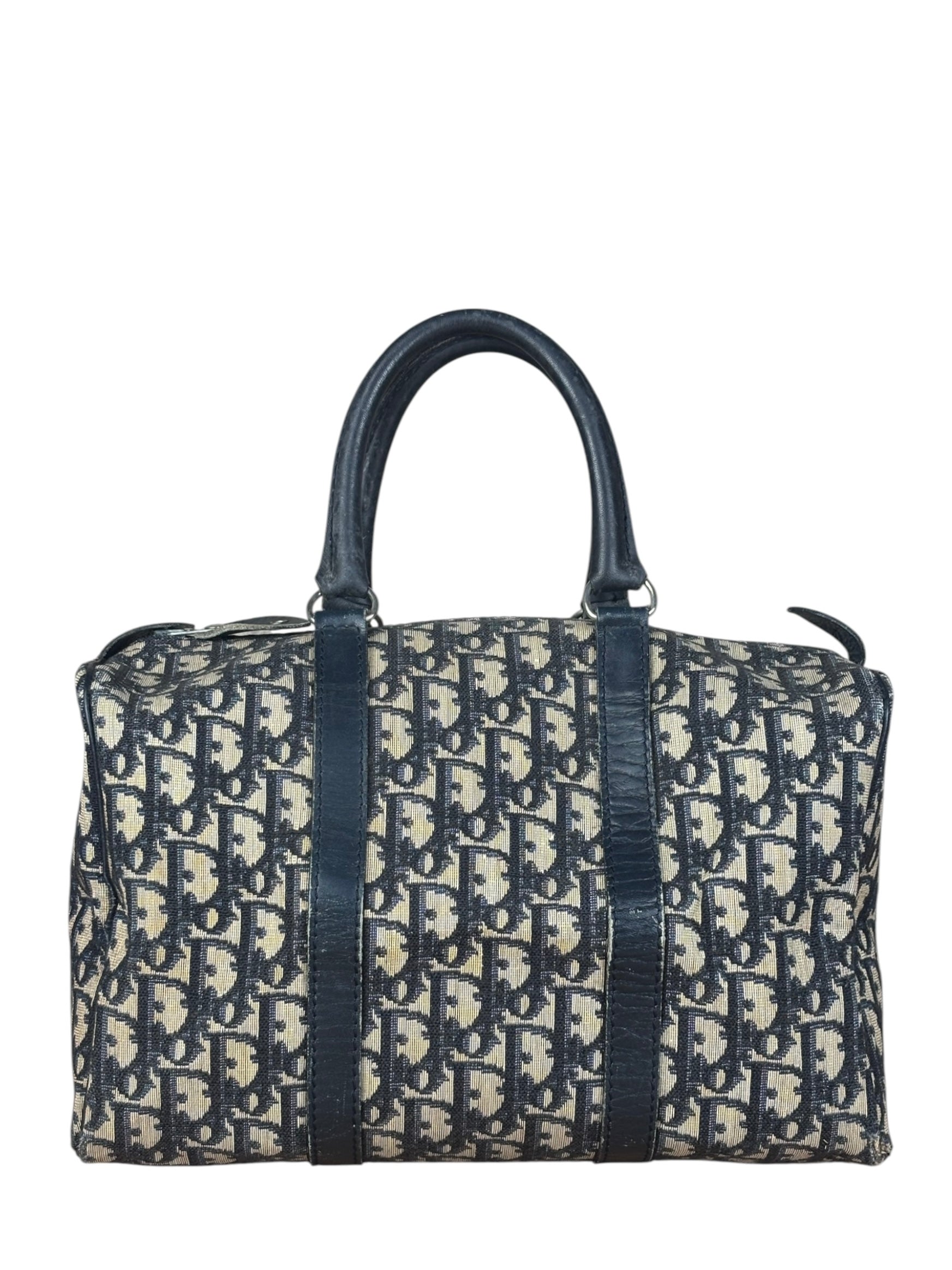 Christian Dior Vintage Navy Trotter Boston Bag