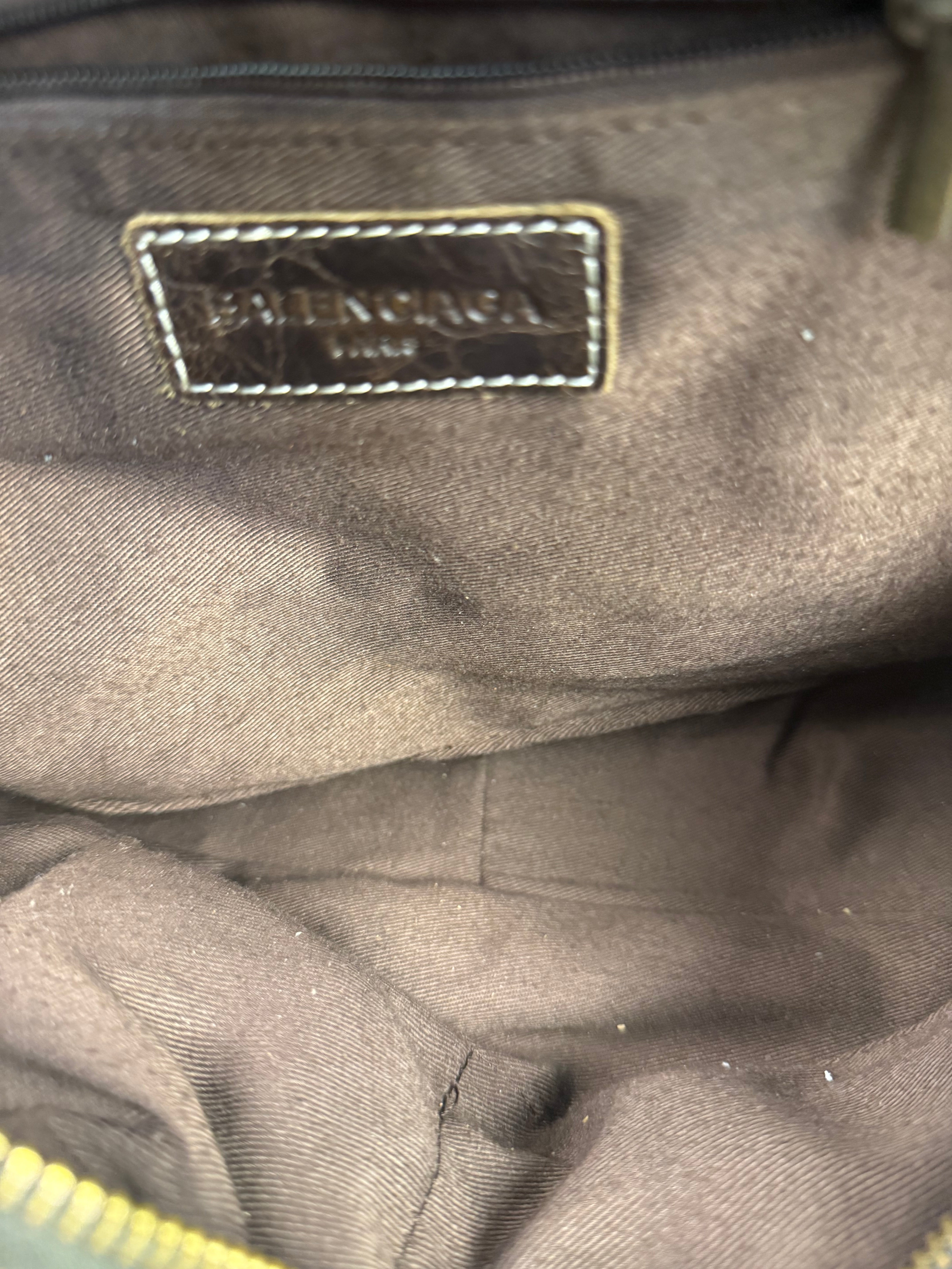 Balenicaga Brown Leather Whistle Handbag