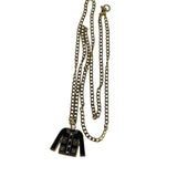 Chanel Black/Gold Jacket Pendant CC Logos Necklace