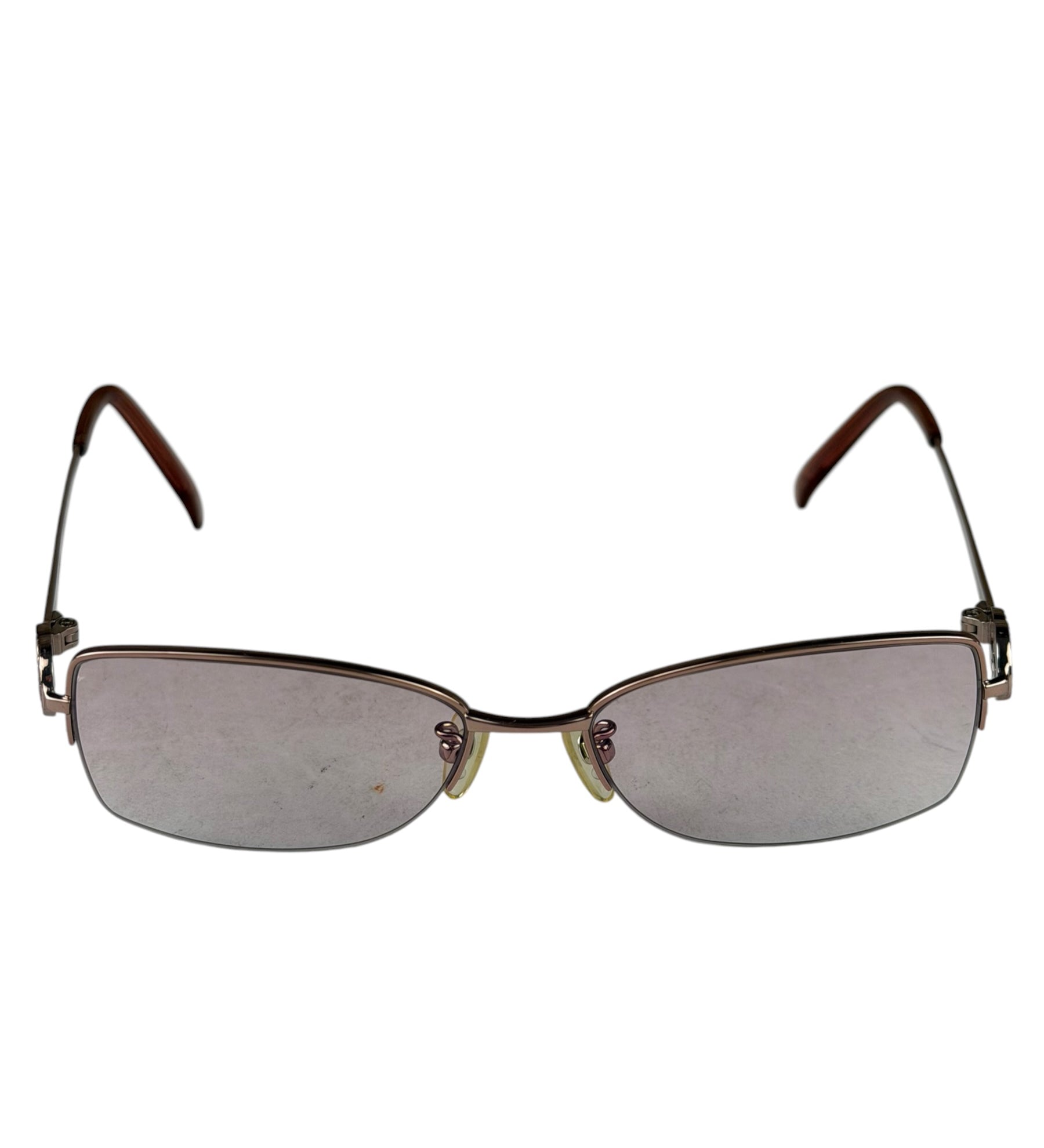 Gucci GG Rose Pink Tint Semi-Rimless Eyeglasses