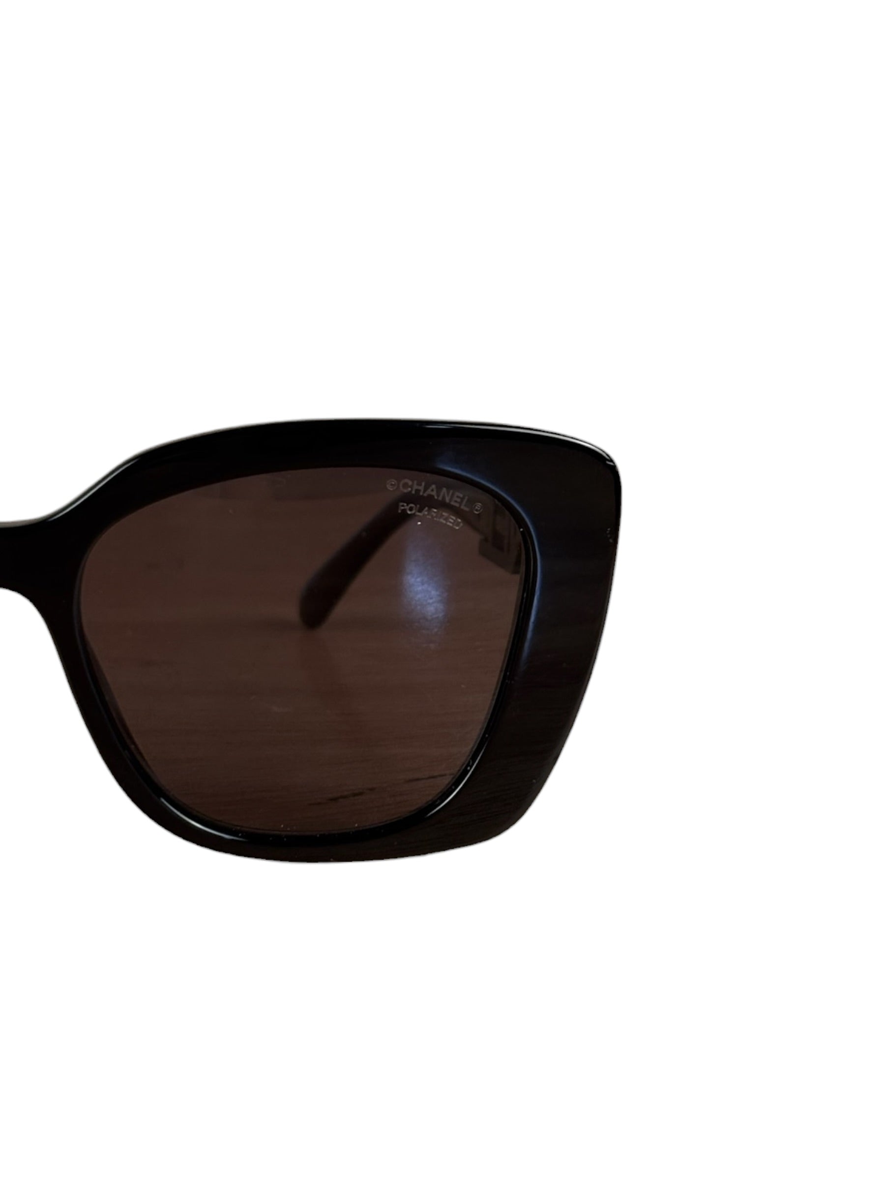 Chanel Rhinestone Logo Square Sunglasses